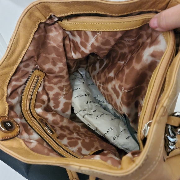 B.Makowsky Vachetta Addison Leather Tote, Stylish, Silvertone Accents - Picture 10 of 12